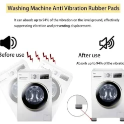 Antibrus Tvättmaskinsfötter, 4 st Tvättmaskinsfötter, Antivibrations Tvättmaskinskuddar Halkfria