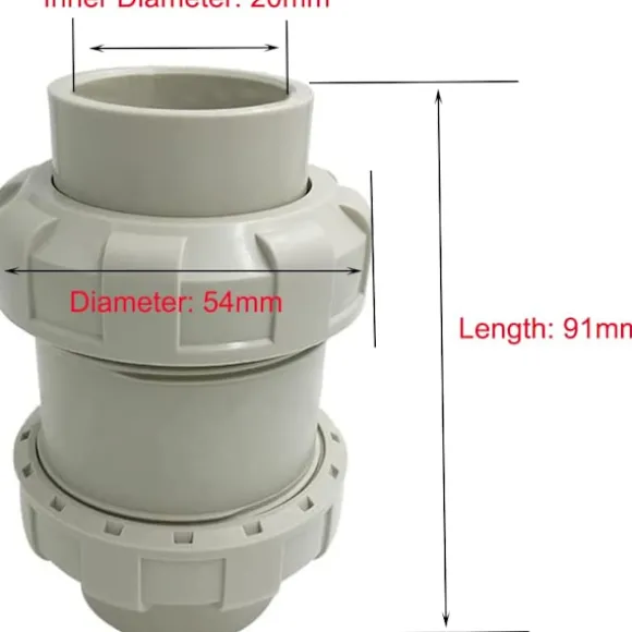 Backventil (envägs) grått vattenblock läckageskyddsventil tvättmaskin diskmaskin 20mm