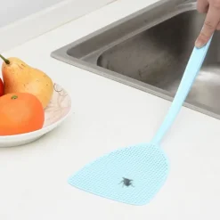 (Blå+Grön+Rosa) Flugsmälla, 3 Enheter Manuell Skadedjursbekämpning, Flexibel Flugsmälla, Hållbart 42cm Handtag, Kökshjälp