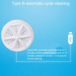Bärbar tvättmaskin Mini Turbo USB driven Tar bort smutstvättmaskin Tvättmaskin för resor hem USB Plug Type B