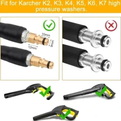 [CA] Högtrycksslang för Kärcher K2 K3 K4 K5 K6 K7 högtryckstvätt, slang, anslutning och snabbkoppling (8 m)