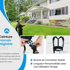 COSTWAY teleskoplans för högtryckstvätt 550CM 5 sprutmunstycken, 2 adaptrar, vridbar koppling, sele