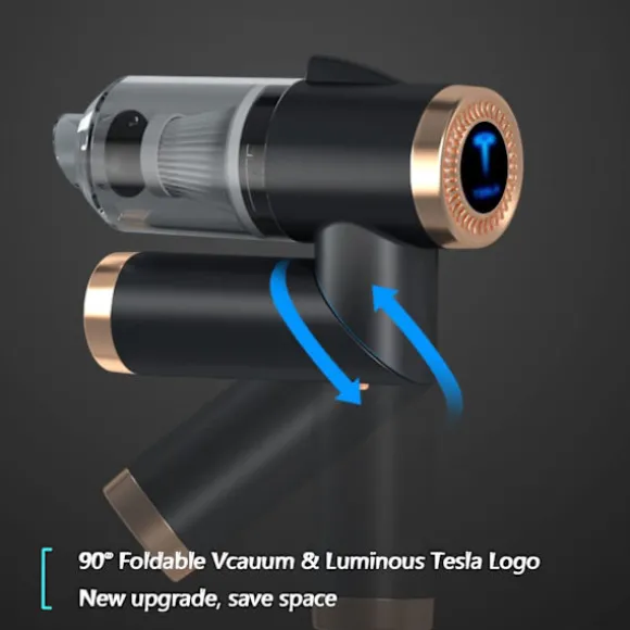 Dammsugare för Tesla Bilrengöring för modell 3/X/Y/S Bärbara sladdlösa dammsugare med LED-ljus Tesla tillbehör med kraftfullt sug 5V/120W/9000Pa