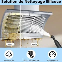 Dammsugare med ånga för vägglöss 1600W COSTWAY-180℃-3 Bar-Reservoir 1L-Förvärmning på 15s-Justerbar intensitet-12 tillbehör-Gul