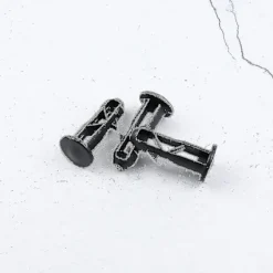 Db 3 par gångjärnsbultar gångjärnsstift för soptunnelock behållare för att passa 240/120/100/60l utomhus soptunnor, 65mm x 18mm, svart plast