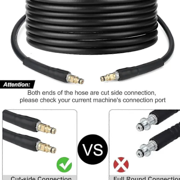 DB 10m Ersättningsslang för Högtryckstvätt Karcher K Serie K2 K3 K4 K5 K6 K7 Click Plug Snabbkoppling (10) Black