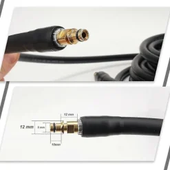 DB 10m Ersättningsslang för Högtryckstvätt Karcher K Serie K2 K3 K4 K5 K6 K7 Click Plug Snabbkoppling (10) Black