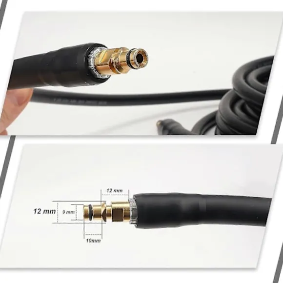 DB 10m Ersättningsslang för Högtryckstvätt Karcher K Serie K2 K3 K4 K5 K6 K7 Click Plug Snabbkoppling (10) Black