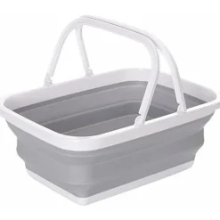 1-delad hopfällbar diskho, hopfällbar tvättkorg i plast, bärbar picknickkorg för utomhusbruk, för diskning, camping, vandring och H