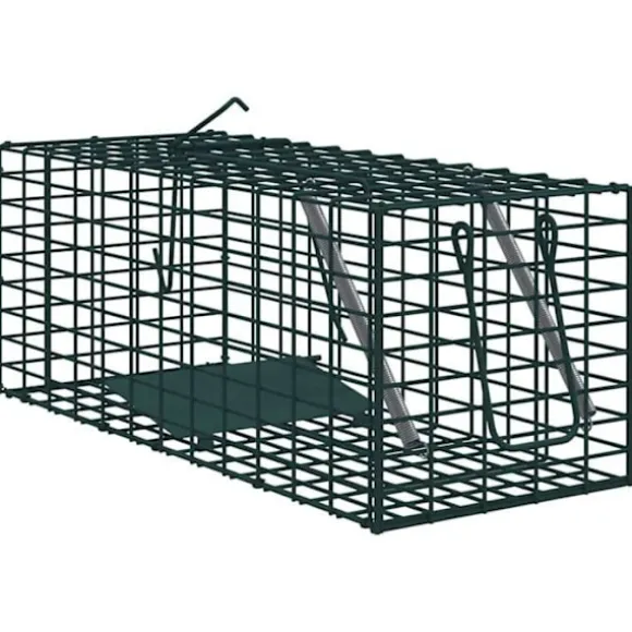 Djurfälla i stål - vidaXL - 31x13x12 cm - Grön - Vädertålig - Korrosionsbeständig