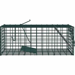 Djurfälla i stål - vidaXL - 31x13x12 cm - Grön - Vädertålig - Korrosionsbeständig