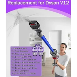 Dyson V12 3-pack filter - Hepa-filter för dammsugare, kompatibel med Dyson V12 Slim Absolute Detect, tvättbart tillbehör