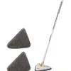 /EA/ 3-pack 360° Roterbar Justerbar Städmopp Ersättningsduk Multipurpose Städmopp (1 st Mopp + 2 st Trasa) (Vit)
