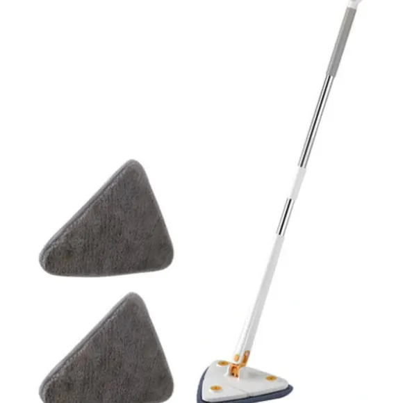 /EA/ 3-pack 360° Roterbar Justerbar Städmopp Ersättningsduk Multipurpose Städmopp (1 st Mopp + 2 st Trasa) (Vit)