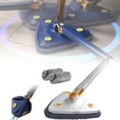 /EA/ 3-pack 360° Roterbar Justerbar Städmopp Ersättningsduk Multipurpose Städmopp (1 st Mopp + 2 st Trasa) (Vit)