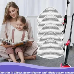 /EA/5-pack Ersättningsöverdrag för Vileda Ångmopp - För Vileda Ångmopp - Ersättningsöverdrag för Ångmopp - Kompatibel med Vileda - Fångar Smuts, D