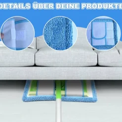 (ee) 3-pack, blå Swiffer-kompatibla, återanvändbara ersättningsdukar