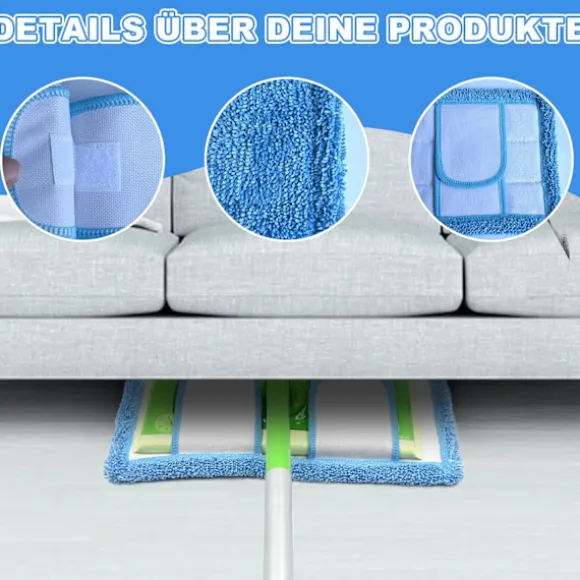 (ee) 3-pack, blå Swiffer-kompatibla, återanvändbara ersättningsdukar