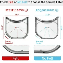 5231EL1003B Torktumlare Luddfilter för Torktumlare