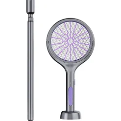 Elektrisk flugsmälla - 4000V elektrisk flugdödarracket - Elektrisk insektsdödare USB-uppladdningsbar stark LED - Flugdödare 5 5