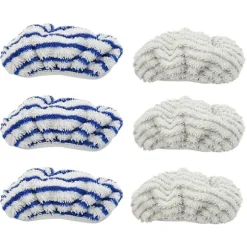 Ersättningsdukar i mikrofiber för Rowenta Clean&Steam ZR005801, tvättbara 6-pack (RY7/RY8-serien) [DB] Blue gray white