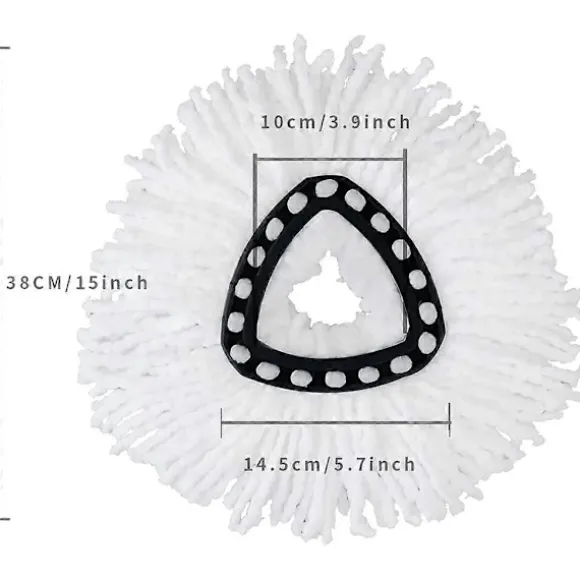 Ersättningshuvuden för roterande mopp Mikrofiber Roterande mopp Refillhuvuden Enkel rengöring Mopphuvud (Vit 4st) (LGL)