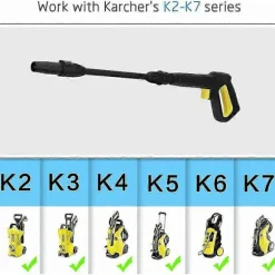 Ersättningssprutpistol och sprutlans för Kärcher K2 K3 K4 K5 K6 K7 högtryckstvätt, snabbkopplingsvattenstrålepistol för Kärcher K2 K7-serien (LGL)