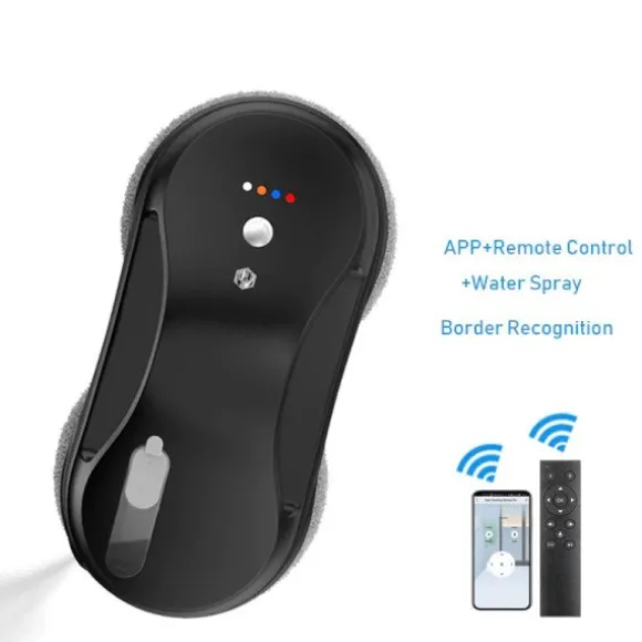 Fönster rengöring robot APP smart kontroll automatik vatten spray glas rengöring hög sug effekt dammsugare