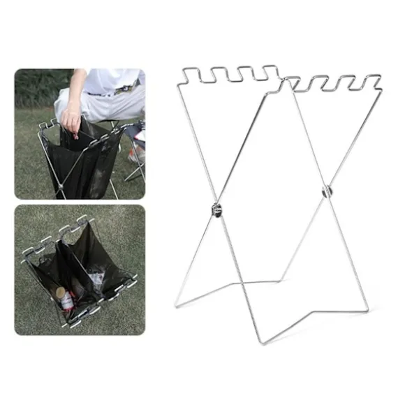 (Färg: Silver) Utomhus soptunnor Utomhus camping soptunna Cr