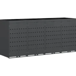 Förvaring för 4 soptunnor Antracit 272 x 77,5 x 121,5 cm