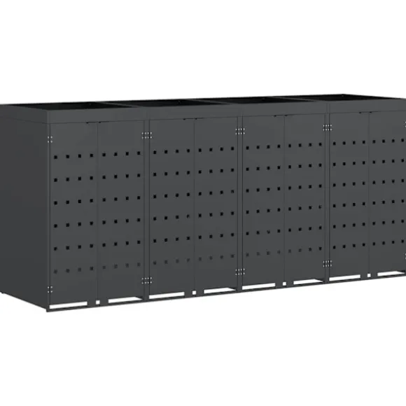 Förvaring för 4 soptunnor Antracit 272 x 77,5 x 121,5 cm