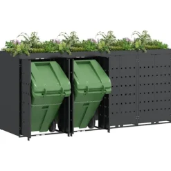 Förvaring för 4 soptunnor Antracit 272 x 77,5 x 121,5 cm