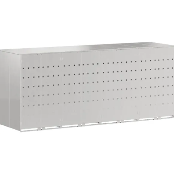 Förvaring för 3 soptunnor Silver 340 x 77,5 x 115,5 cm