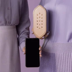 Handhållen ångstrykjärn Plaggstrykjärn Hemstrykjärn vit purple