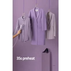 Handhållen ångstrykjärn Plaggstrykjärn Hemstrykjärn vit purple