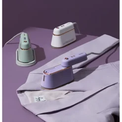 Handhållen ångstrykjärn Plaggstrykjärn Hemstrykjärn vit purple