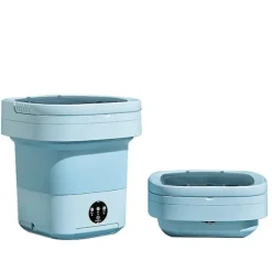 Heta erbjudanden till påsk! Portabel tvättmaskin, 11L 2-i-1 hopfällbar tvättmaskin och torktumlare blue