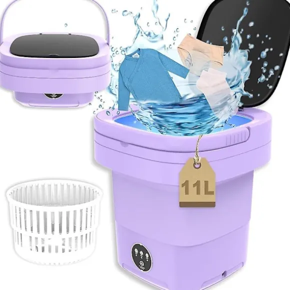 Heta erbjudanden till påsk! Portabel tvättmaskin, 11L 2-i-1 hopfällbar tvättmaskin och torktumlare blue