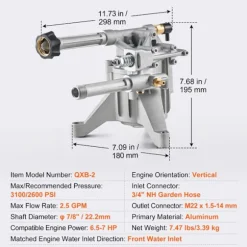 Högtryckstvättspump - DUOKU - QXB-2 - 3100 PSI - Ersättningskit - 5 Munstycken