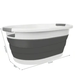 Hopfällbar Tvättkorg / Balja - Vikbar Korg 25L grå