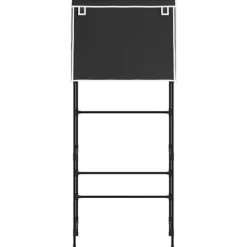 Hylla för tvättmaskin med 2 hyllplan svart 71x29,5x170,5cm järn