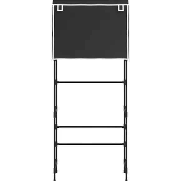 Hylla för tvättmaskin med 2 hyllplan svart 71x29,5x170,5cm järn