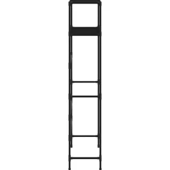 Hylla för tvättmaskin med 2 hyllplan svart 69x28x143 cm järn