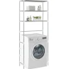 Hylla för tvättmaskin med 3 hyllplan silver 69x28x169 cm