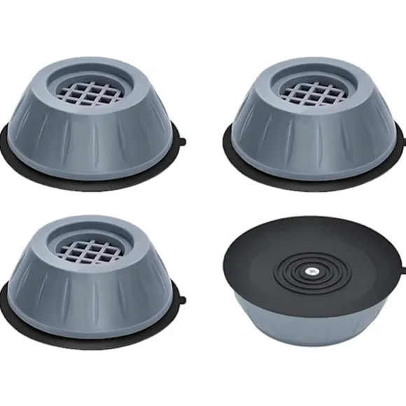 INF Vibrationsdämpande fötter till tvättmaskin/torktumlare Grå 4-pack