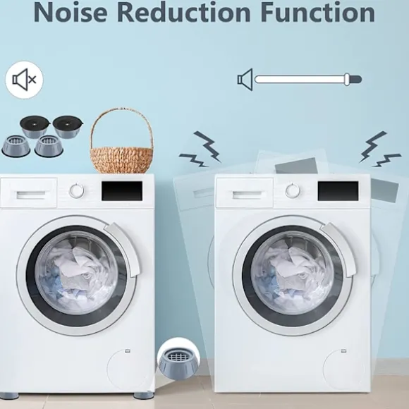 INF Vibrationsdämpande fötter till tvättmaskin/torktumlare Grå 4-pack