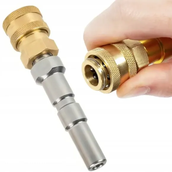JetLink SteelConnect Adapter för Nilfisk – Snabbkoppling 1/4" | Rostfritt Stal & Mässing | Kompatibel med Nilfisk C110, C120