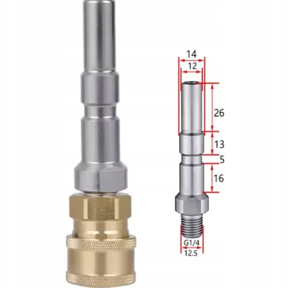 JetLink SteelConnect Adapter för Nilfisk – Snabbkoppling 1/4" | Rostfritt Stal & Mässing | Kompatibel med Nilfisk C110, C120