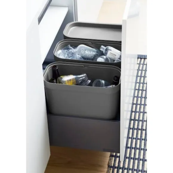 Källsortering med lock SmartStore Collect 13L Grå grå