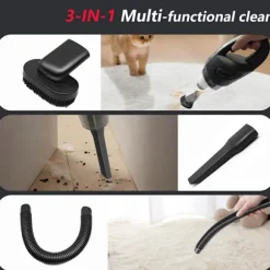 Kraftfull 120W Sladdlös Handdammsugare, Våt & Torr med Tvättbart HEPA-filter & 5 Tillbehör